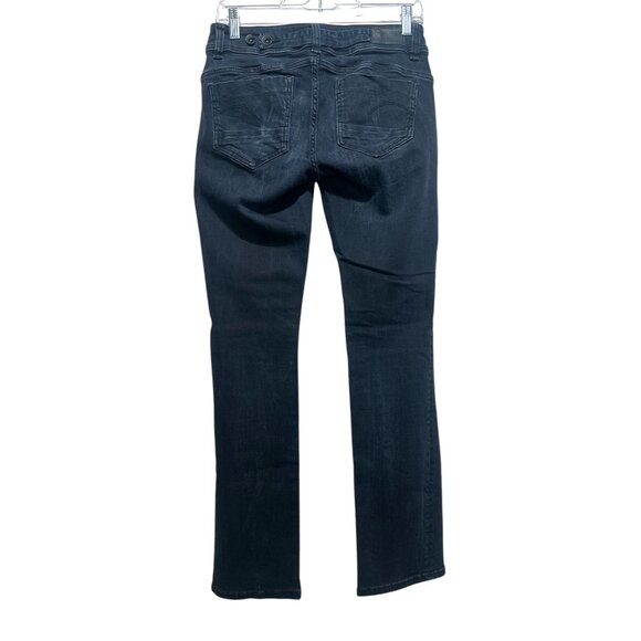 G-Star Raw Midge Saddle Mid Straight Women Jeans 30 Black Dark Wash Stretch Bike - Picture 4 of 13